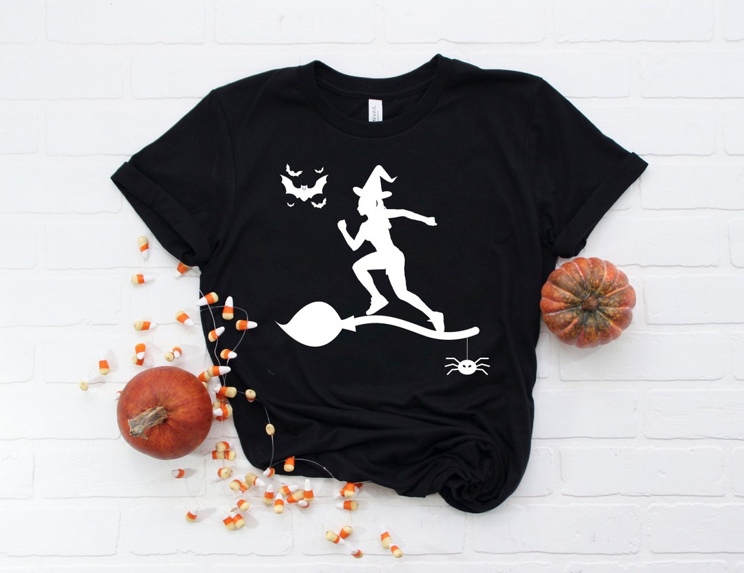 Halloween Running Shirt Running Witch Shirt Halloween Shirt Etsy