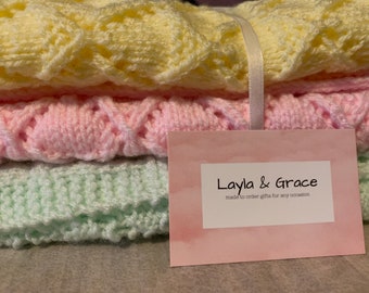 etsy knitted baby blankets