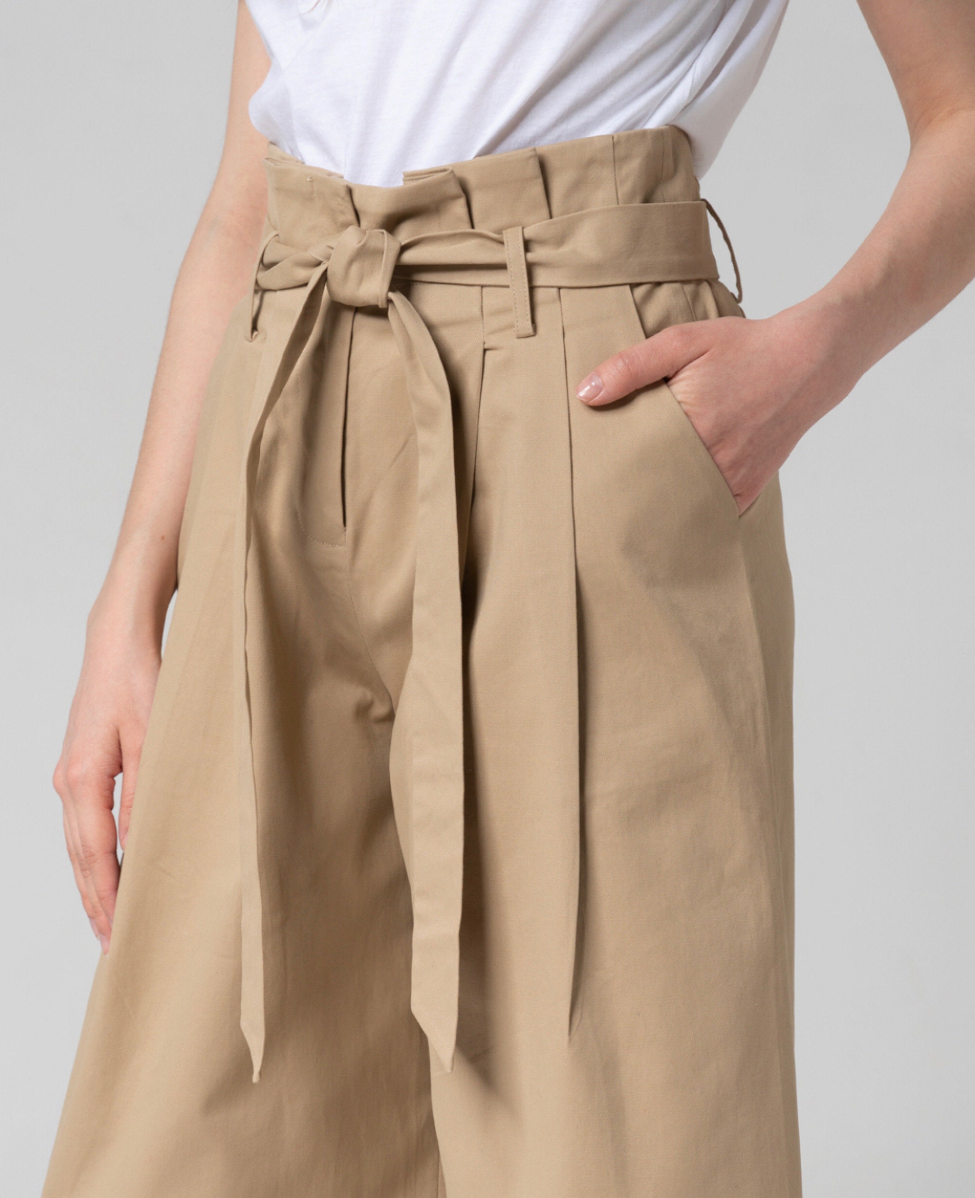 High Rise Wideleg Khaki Pants Etsy
