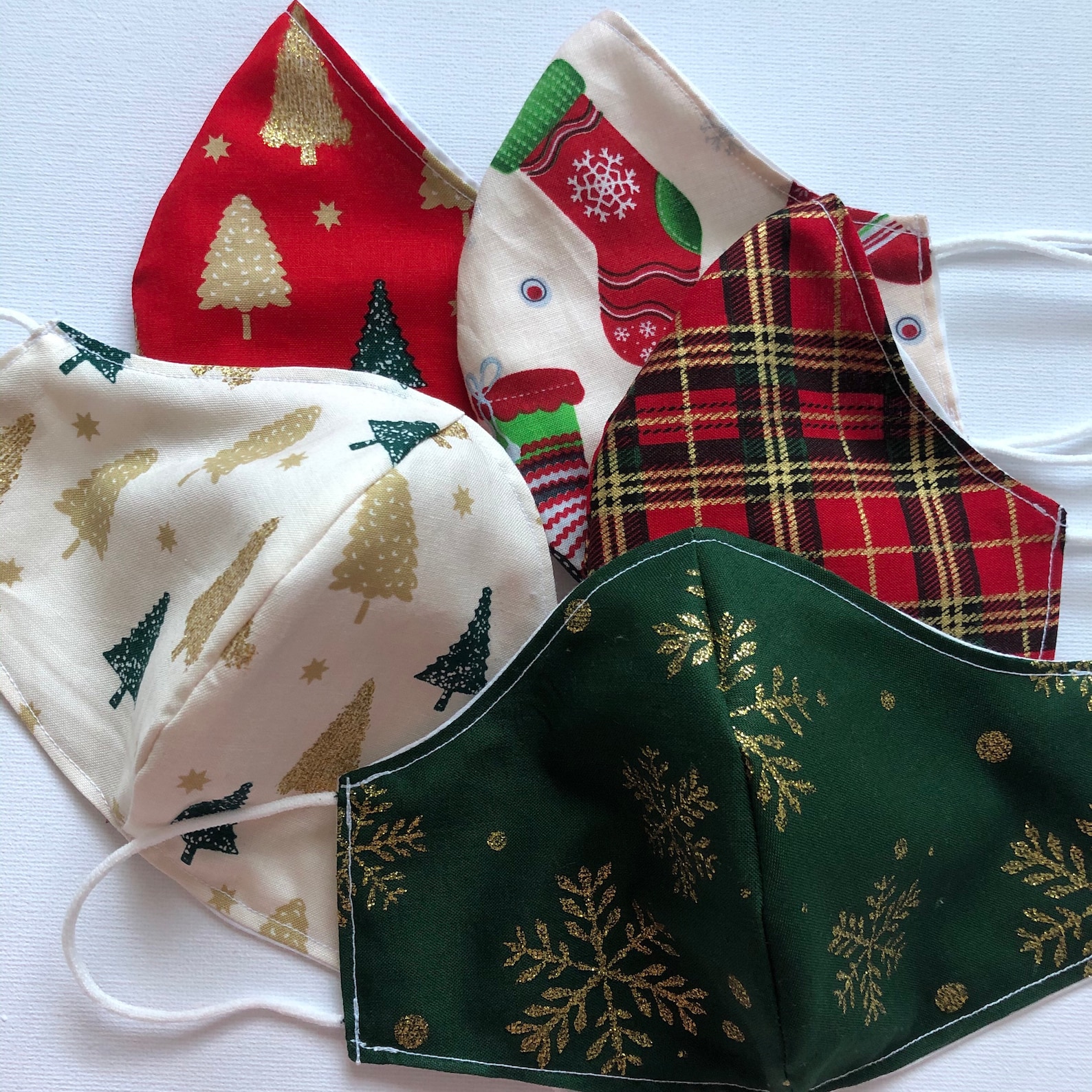 Reusable Double Layer Christmas Face Mask Xmas Fabric Etsy
