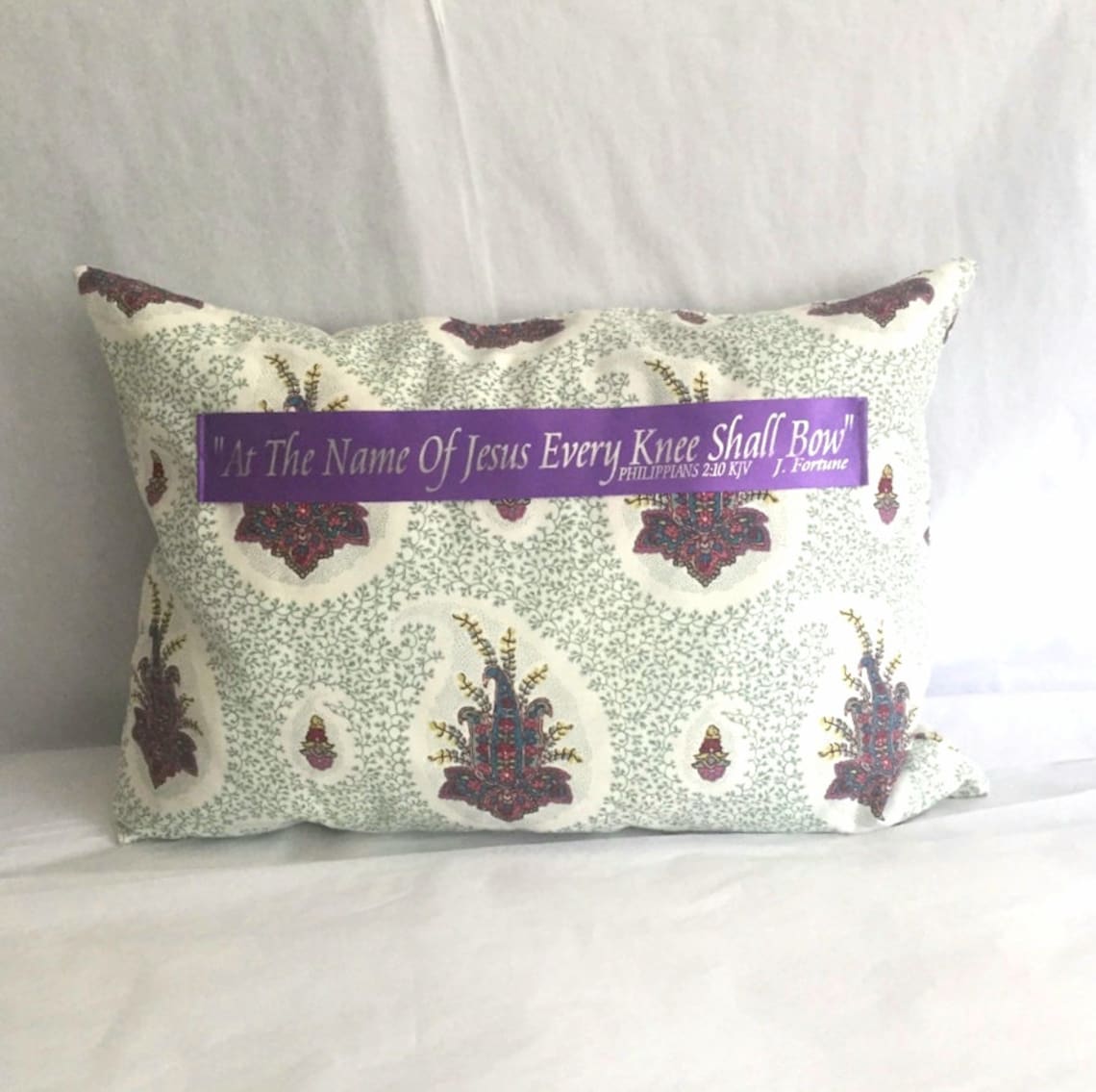 Kneeling Prayer Pillow At The Name Of Jesus Every Knee Etsy