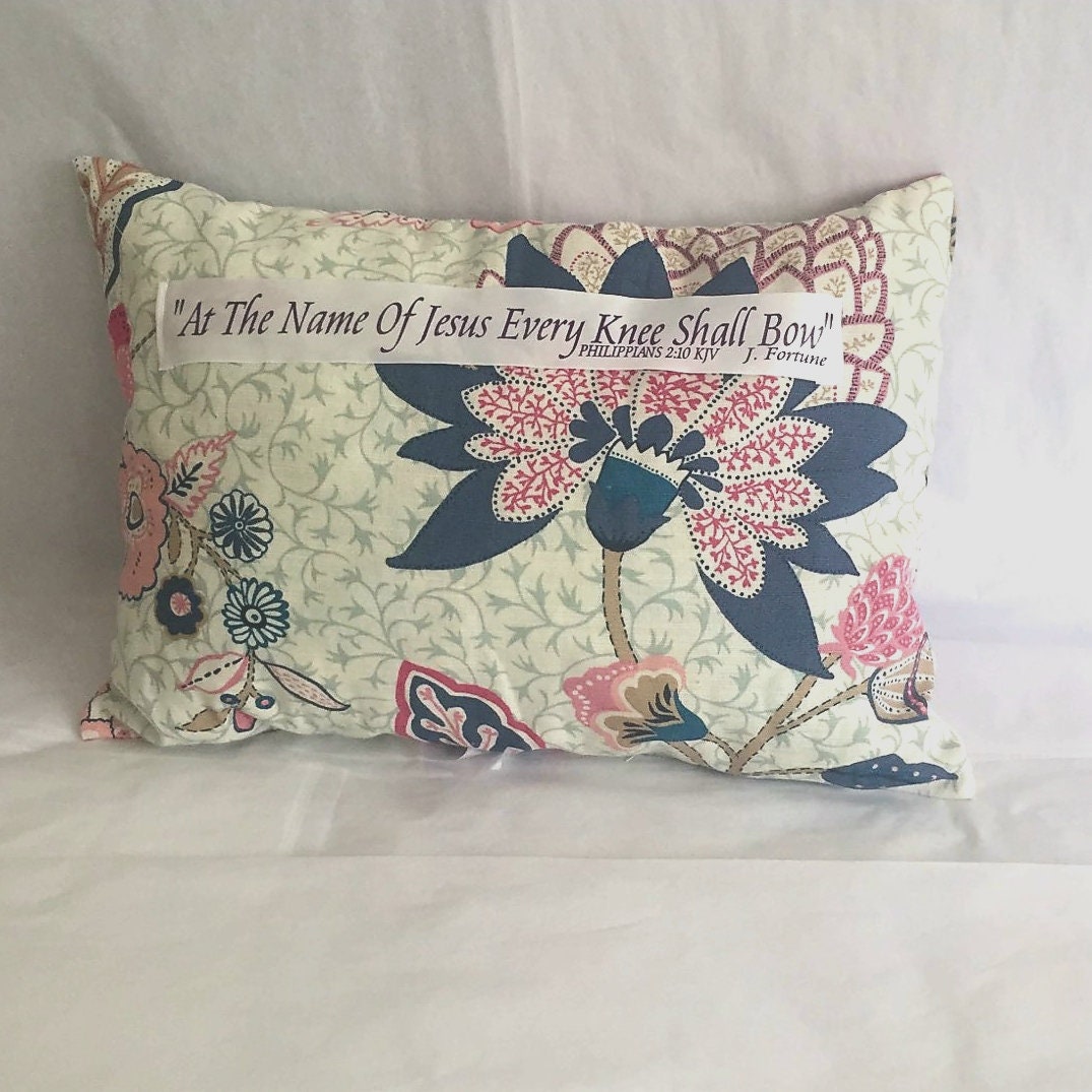 Kneeling Prayer Pillow At The Name Of Jesus Every Knee Etsy