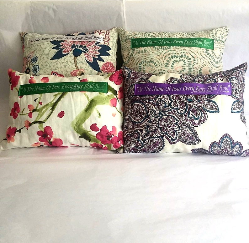 Kneeling Prayer Pillow at the Name of Jesus Every Knee Etsy
