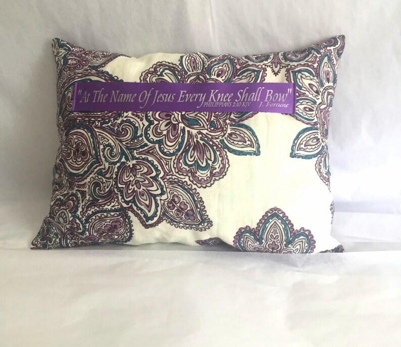 Kneeling Prayer Pillow At The Name Of Jesus Every Knee Etsy