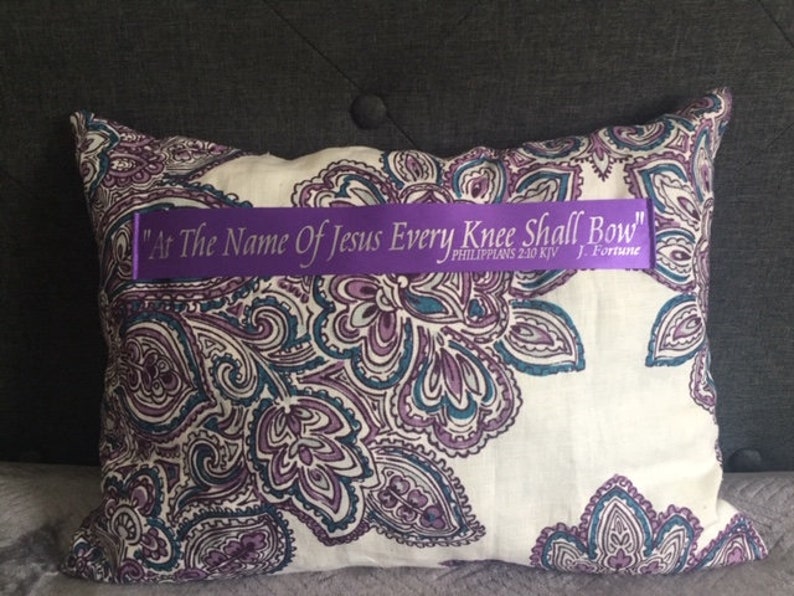 Kneeling Prayer Pillow At The Name Of Jesus Every Knee Etsy