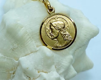 Birthday Gift Free Shipping Fine Gold Jewerly Italian Made Jesus Head Pendant 14K Solid Gold Jesus 3D Design Religious Pendant