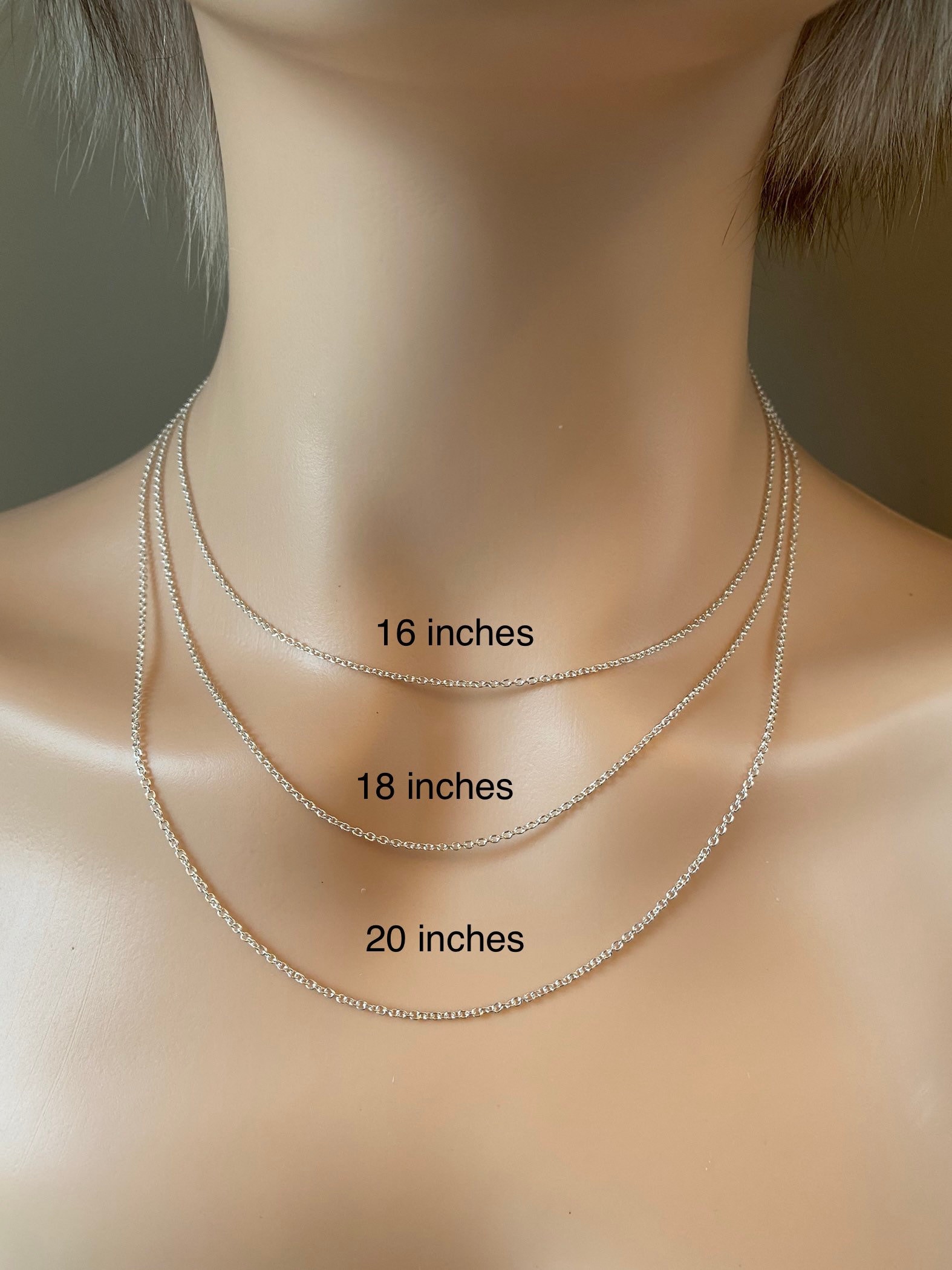 Silver Cable Chain, 925 Italian Sterling Silver, Dainty and