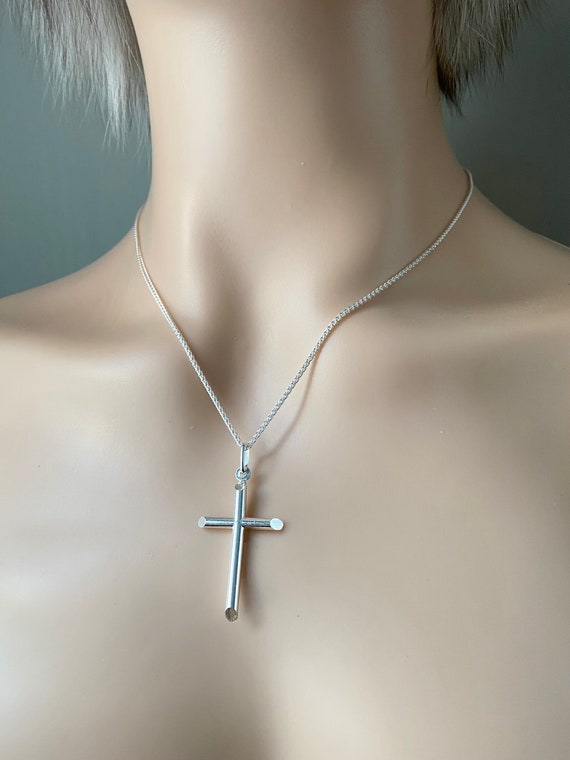 Cross Necklace Silver 925 Sterling Silver Crucifix Pendant
