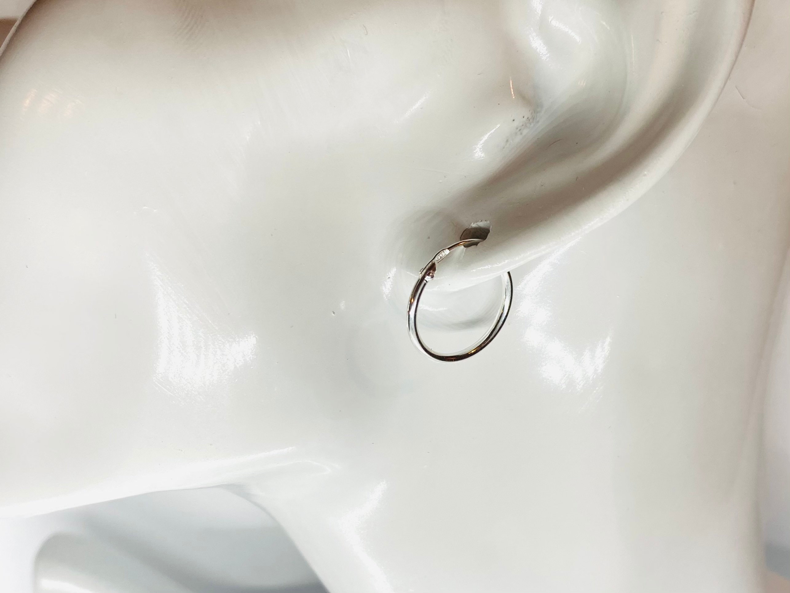 AQUALITYS Orecchini a Cerchio in Argento Classico Rotondo in Argento Sterling 925 Orecchini Autentici con zirconi Trasparenti per Le Donne Gioielli di