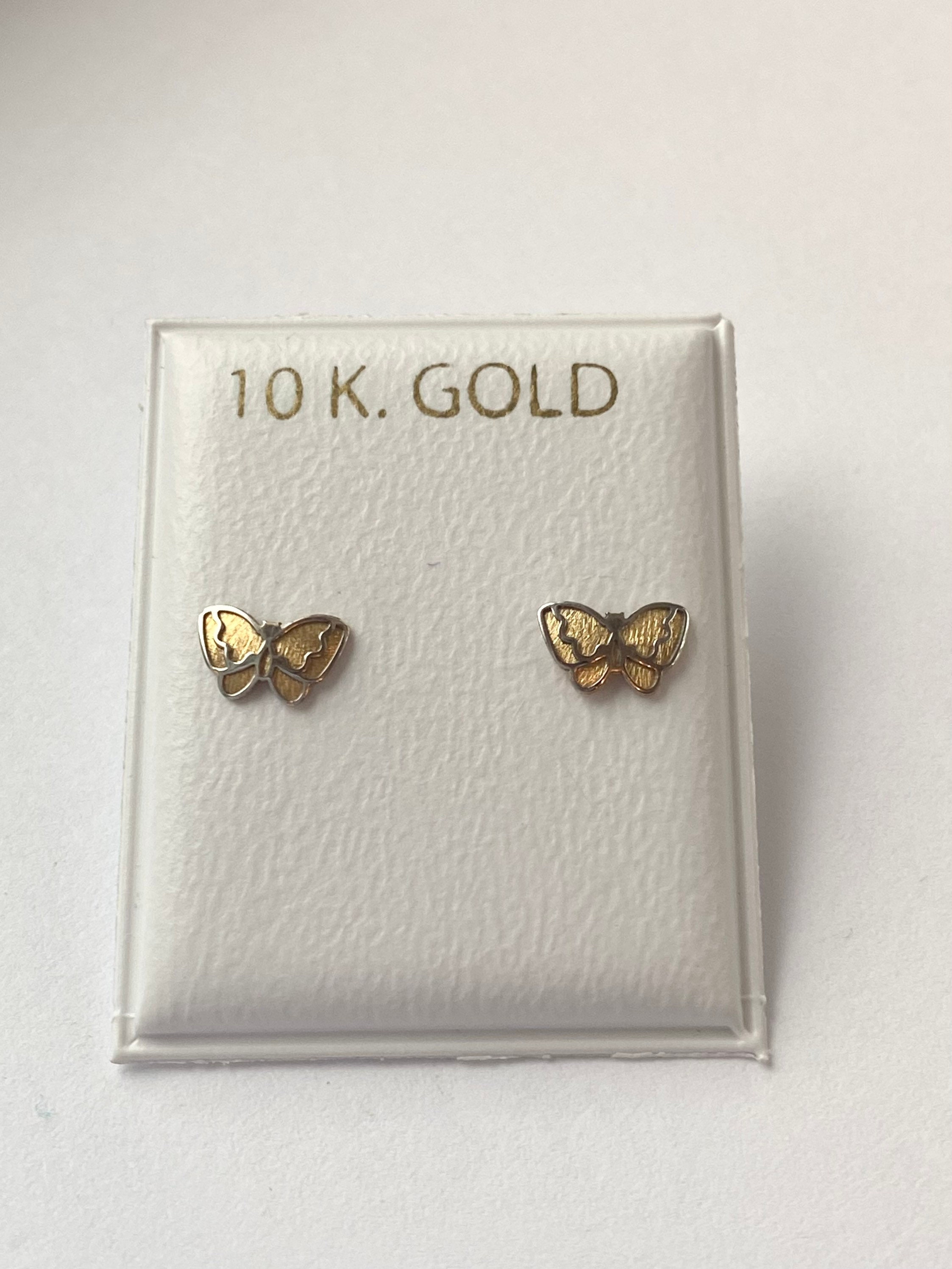 35mmx10mm Dangling Butterfly Round Diamond CZ Earrings Round Solid 14k  Yellow Gold Butterfly Earrings Butterfly Children Baby Gold Earring - Etsy  Israel