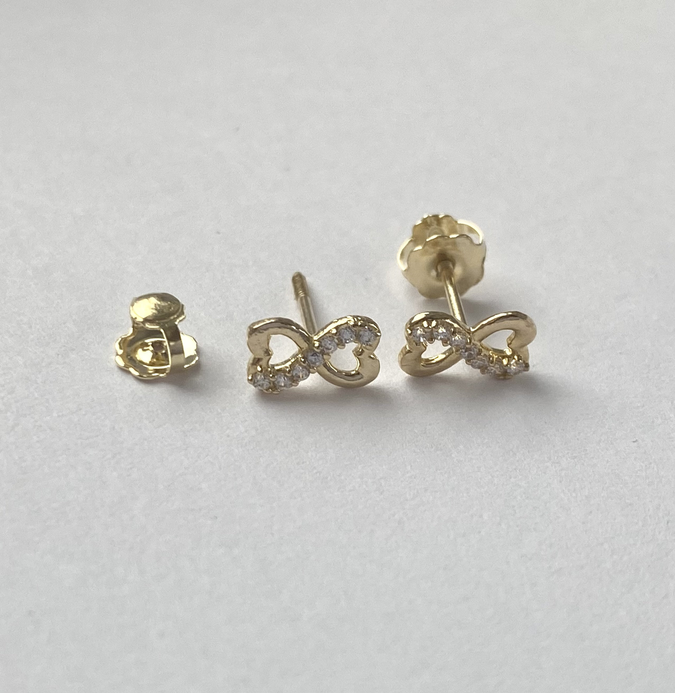 Infinity Earrings for Baby 10K Solid Gold Newborn Baby Earrings for Baby Girl Birthday Gift For Toddler Presents