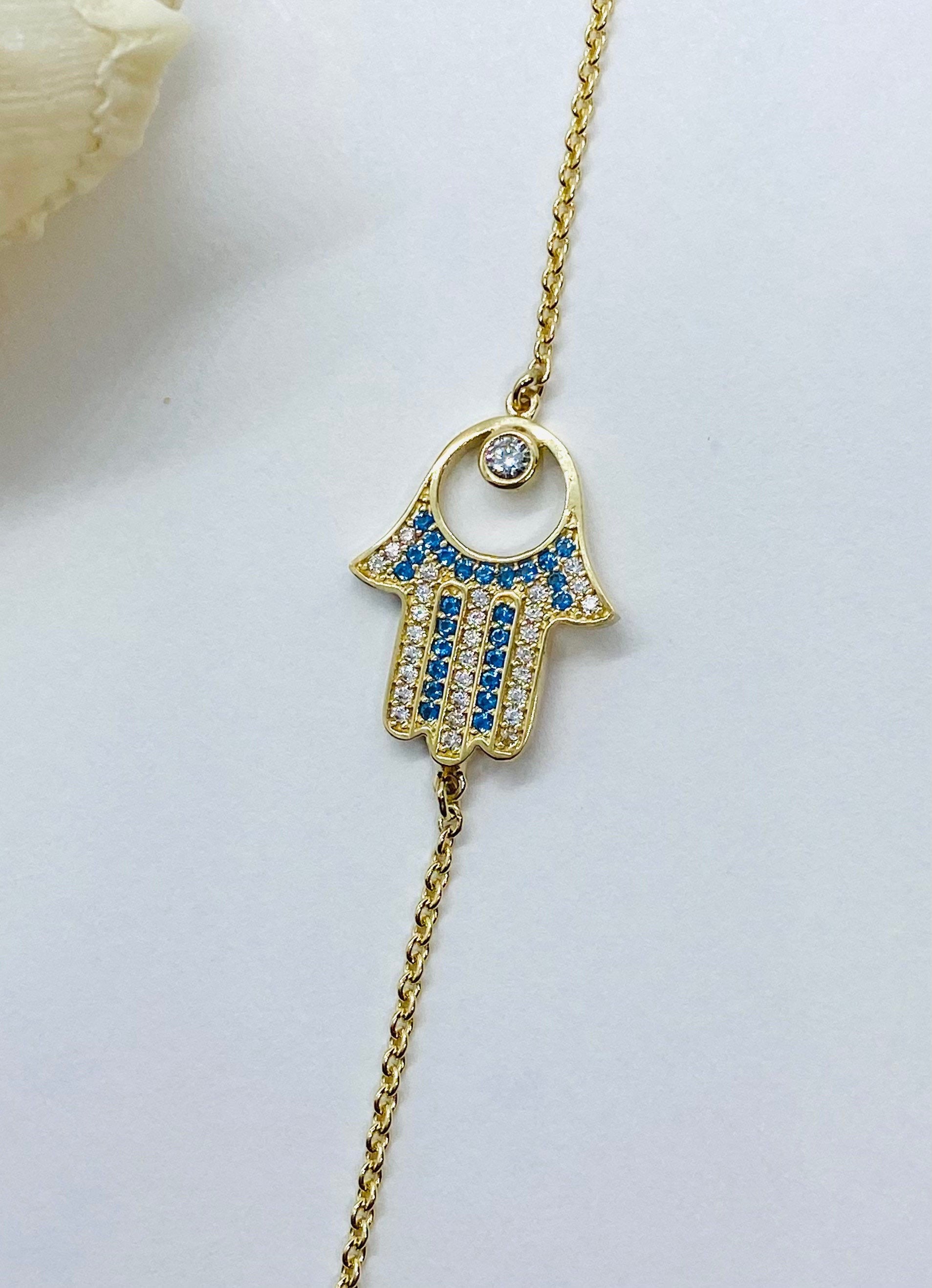 Hamsa hand bracelet gold discount