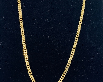 Corrente Curb 14K, 2 mm, Colar Curb em Ouro Maciço, Colar Perfeito para o Dia a Dia, Presente de Aniversário para Mães, Pais e Filhos
