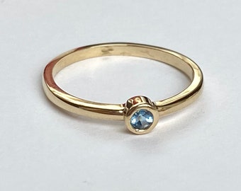 Topaz Gold Ring , 14K Solid Gold, December Birthstone Ring, Stackable Rings, Birthday Gifts Women, Christmas Presents for Wife