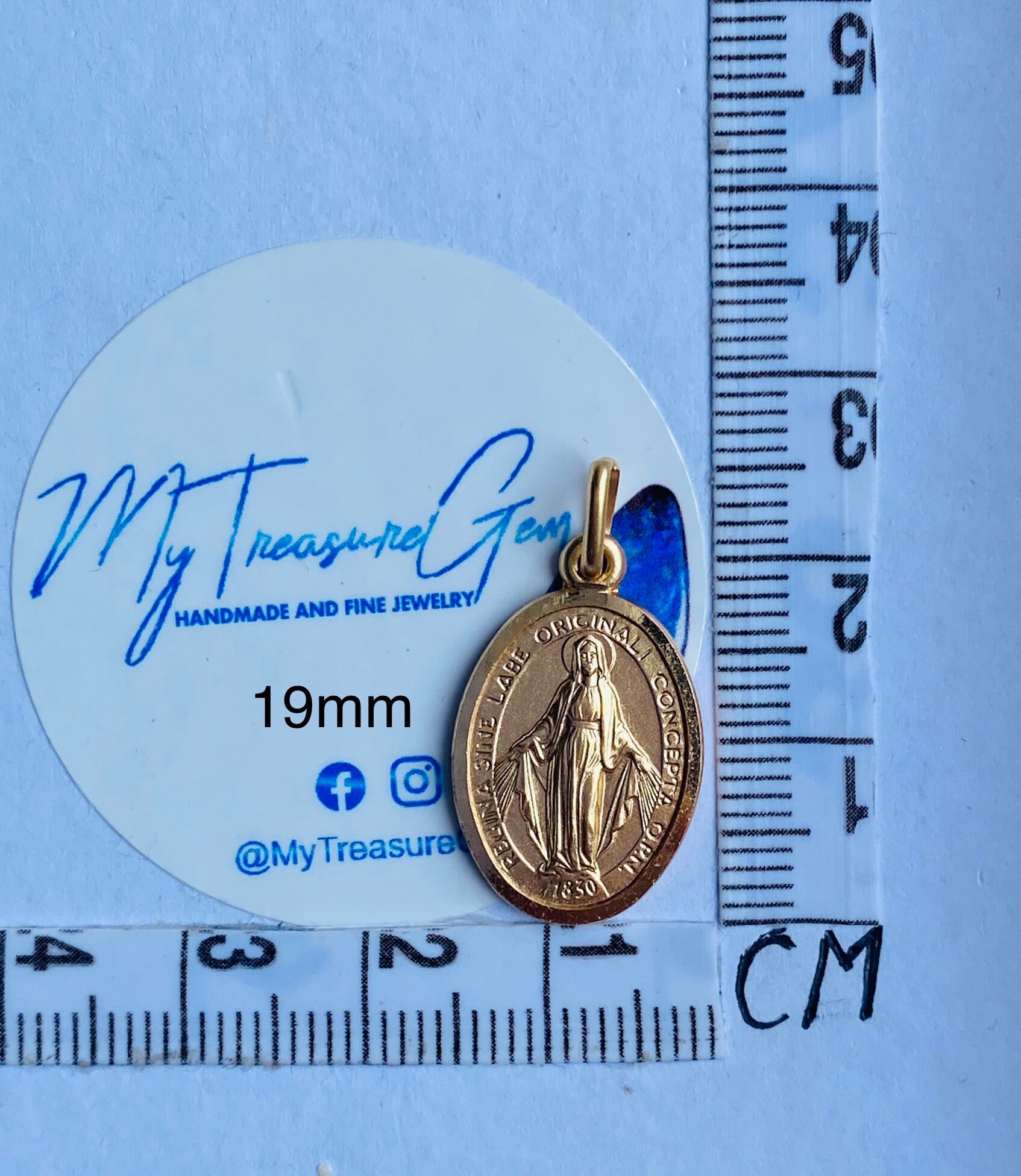 Our Lady of the Miraculous, Solid Gold Religious Medal, Virgin Mary ...