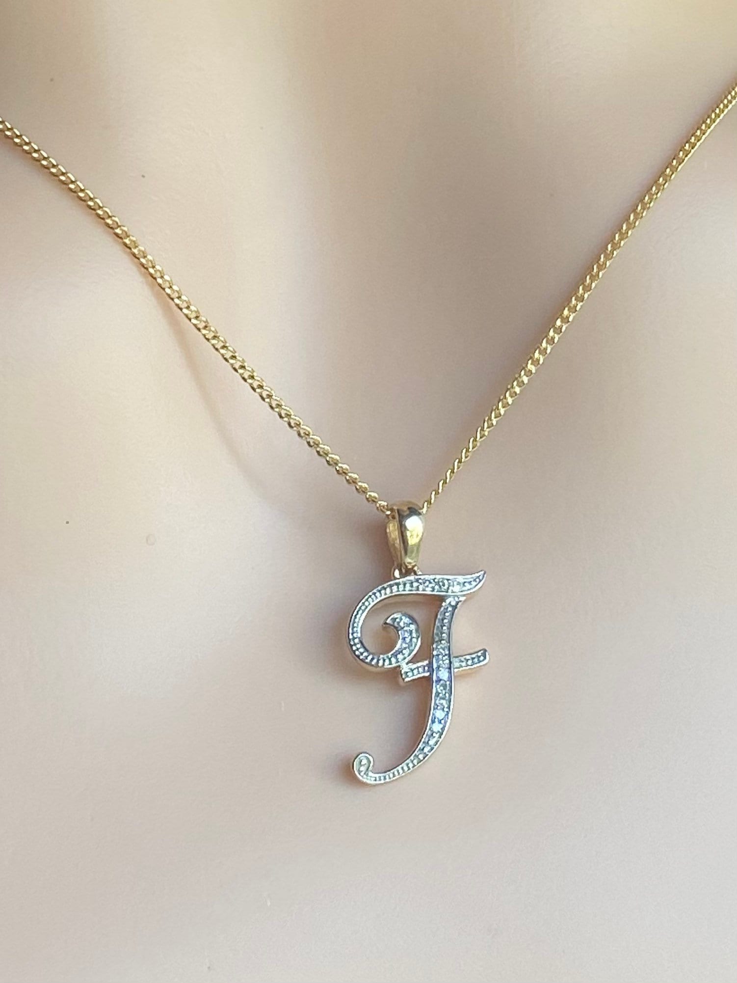 LillyMarie Collana Donna Oro 8k Con Ciondolo Lettera 'F' Trasparente – Gioiello Elegante Regolabile In Confezione Regalo - 3