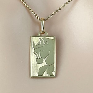 Colgante del zodiaco Tauro, oro amarillo macizo de 18 quilates, signo del zodiaco Tauro, diseño elegante de Tauro en 3D