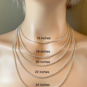 Catena a maglie in argento, 2,4 mm, catena in argento Sterling 925, collana lunga unisex, regalo di compleanno per uomo, regalo di Natale per marito