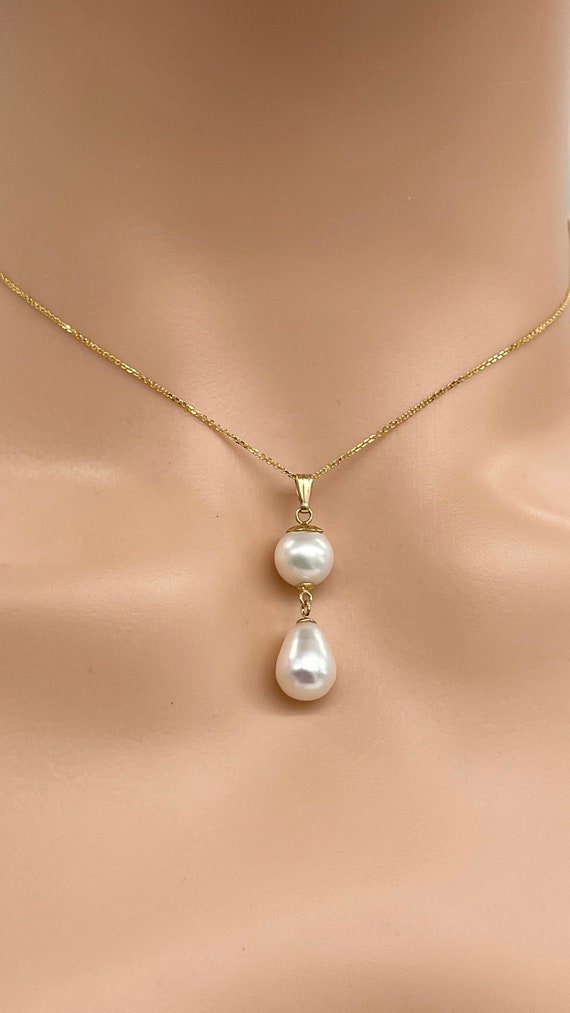 ★MIDNIGHT MOMENT.★ soak pearl necklace gold Stylish Pearl Necklace by NOX, Perfect Gift for Her, 925