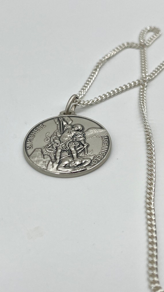 Saint Michael the Archangel, 25MM, 925 Sterling Silver Saint Michael the Archangel, 25MM, 925 Sterling Silver