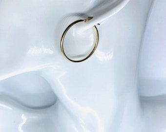 10 kt gouden hoepels, 10-70 mm, alledaagse gewone hoepels, lichtgewicht hoepels, verjaardagscadeau voor vrouwen, minimalistische sieraden