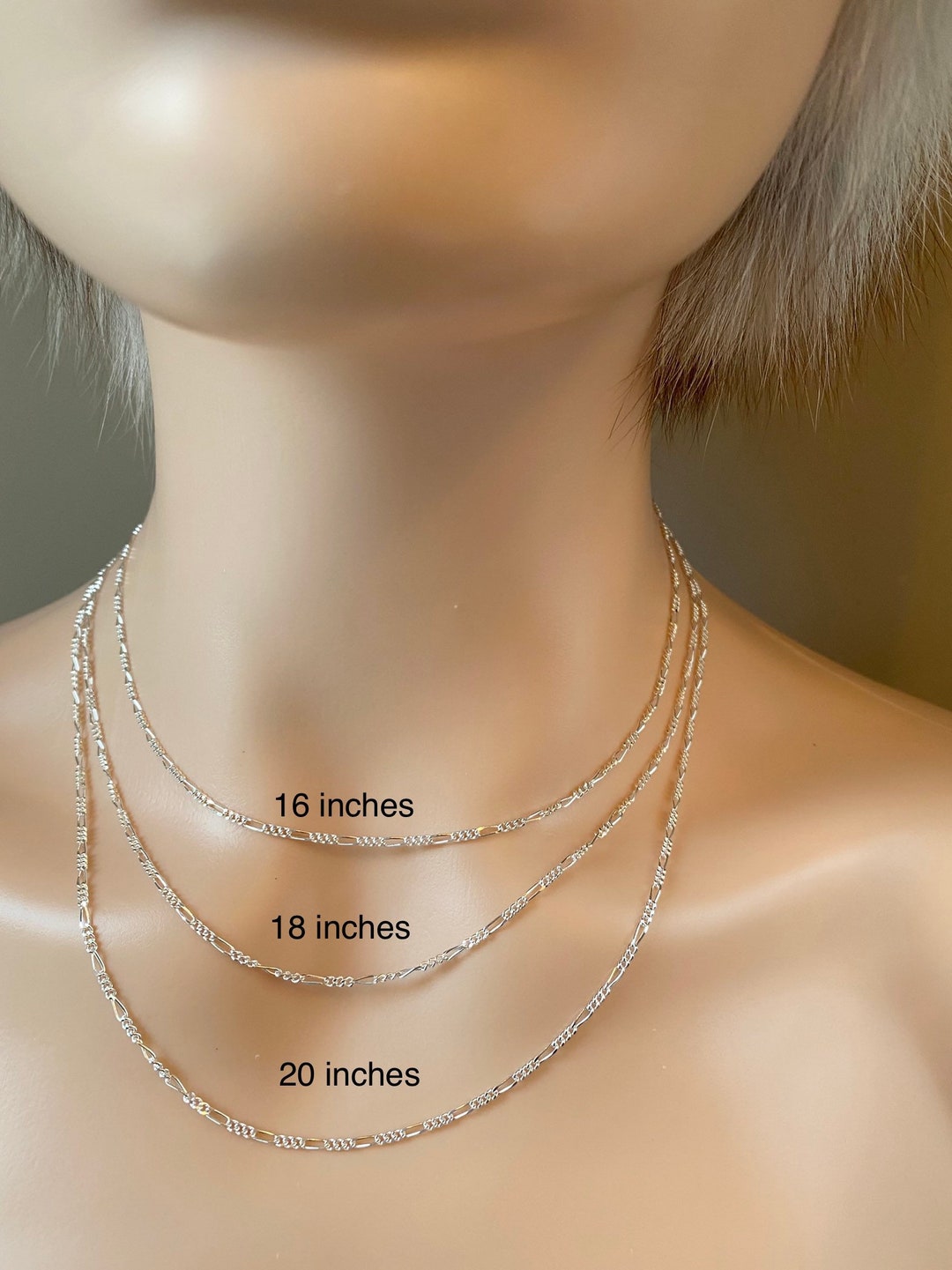 【MIANSAI】スターリングシルバー フィガロチェーンネックレス Magine ネックレス SILVER925 スターリングシルバー 6面カット