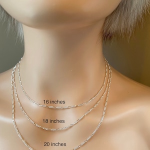 Silver Figaro Chain, 1.9mm, 925 Sterling Silver Figaro Necklace, Birthday Gift for Women, Christmas Gift