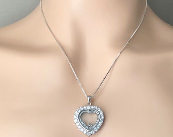 ●TATIANA● SILVER925 Heart Cubic chips Heart Necklace NZ203 TATIANA (SILVER925)Heart Cubic chips Heart Necklace NZ2031