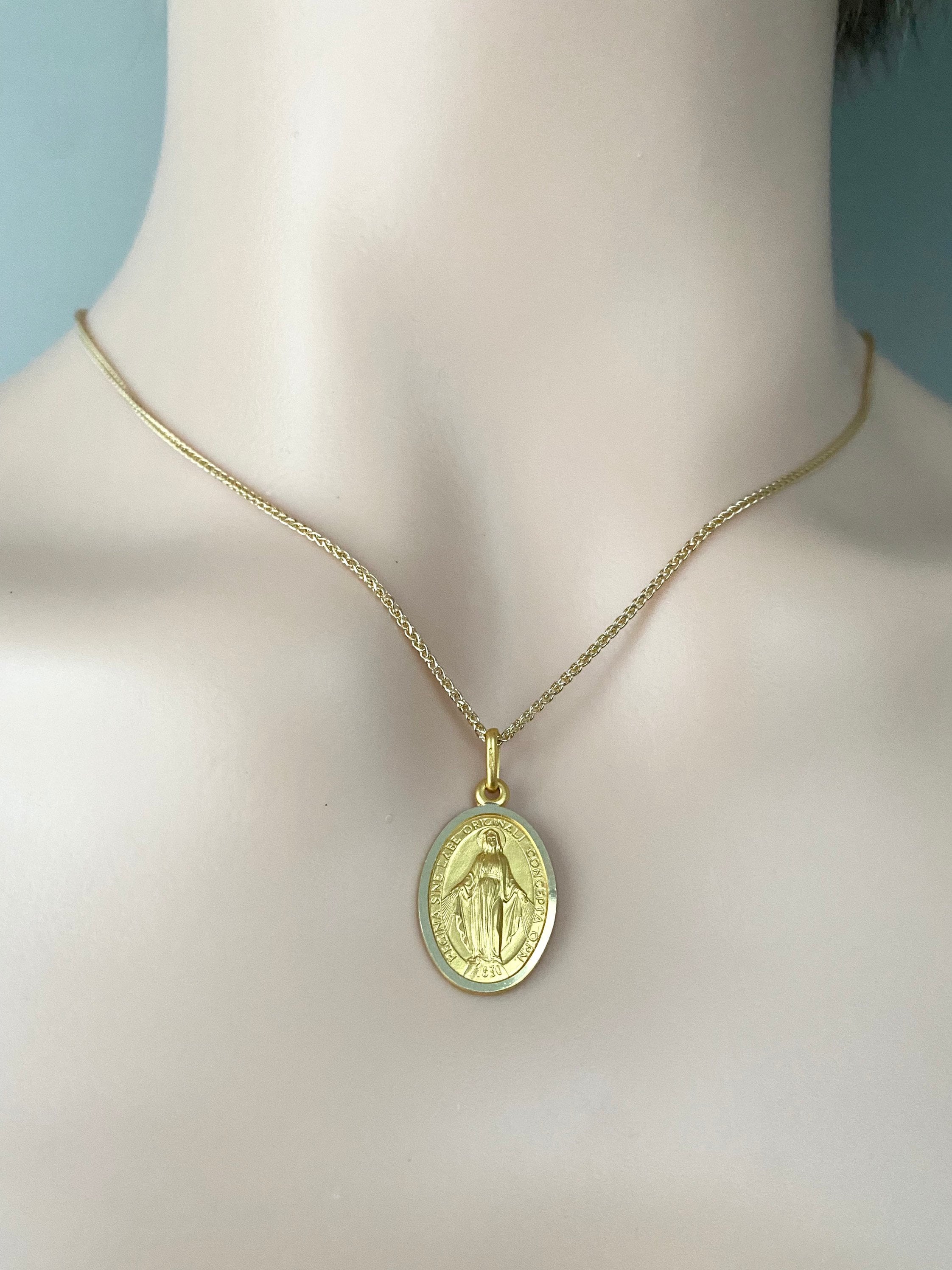 Our Lady of the Miraculous, Solid Gold Religious Medal, Virgin Mary ...