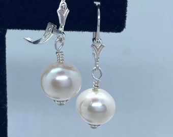 Pearl Earrings Dangle, Silver Pearl Earrings , Pearl Wedding Jewelry, June Birthstone, Birthday Gift Women, Earrings For Women