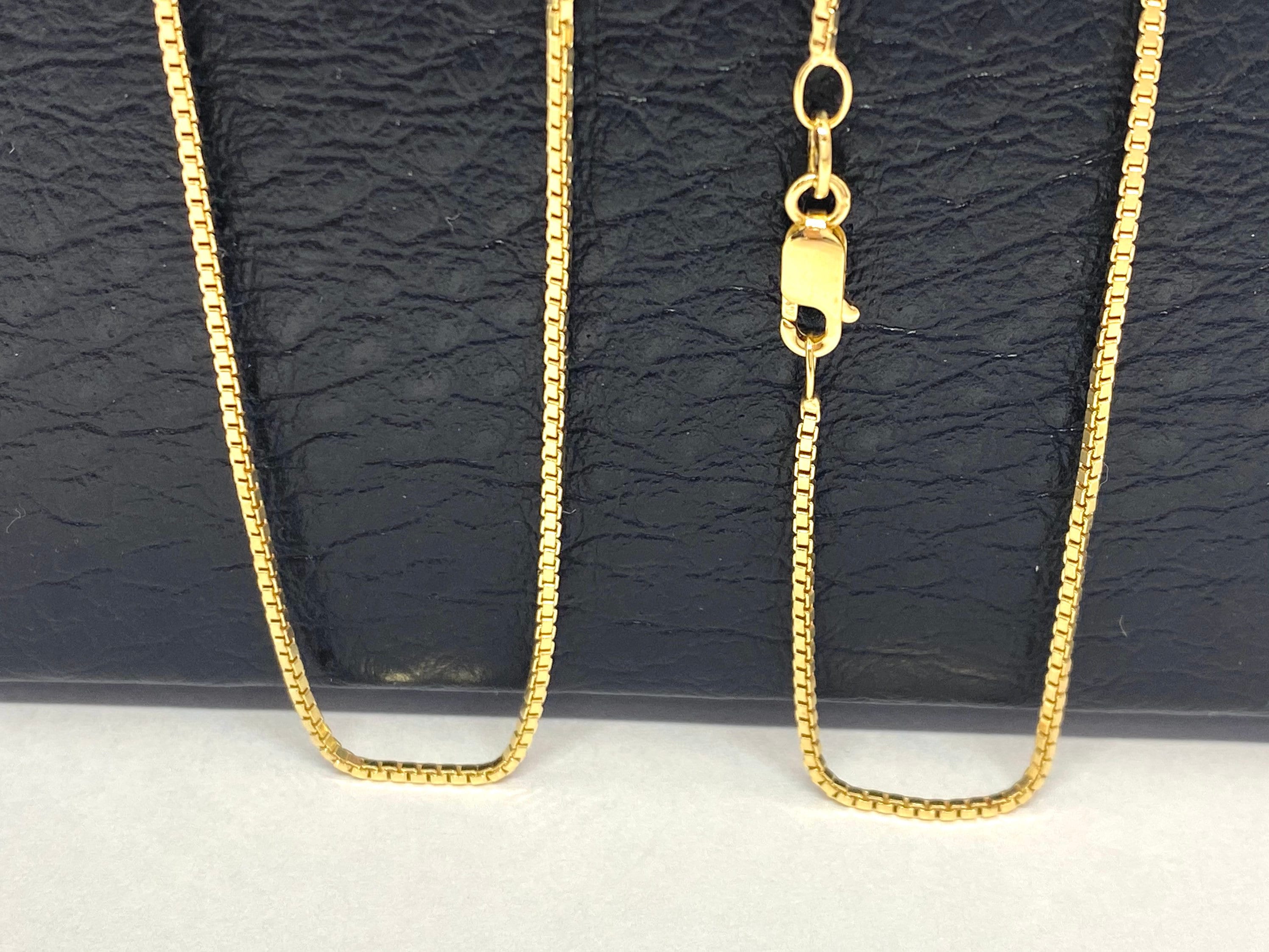 Gold Box chain 1MM 10K 14K Solid Gold Box Chain Sleek and Etsy