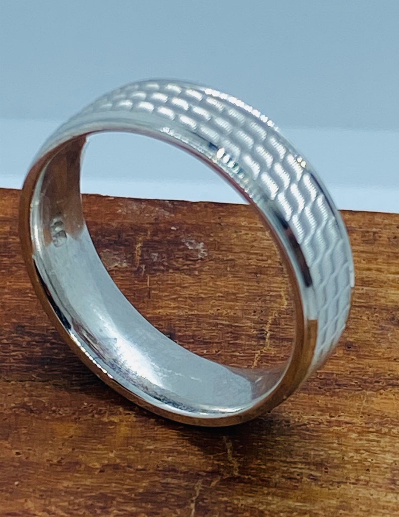 925 Sterling Silver Wedding Ring 6mm 925 Sterling Silver Filigree Wedding Band Free Shipping. Free Engraving Men Wedding Ring