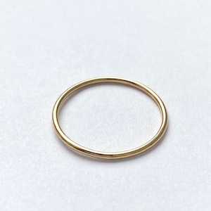 10K Solid Gold Wedding Band, 1mm, Gold Plain Ring, Dainty Stacking Ring, Thin Wedding Band, Gold Ring for Women, Christmas Gift