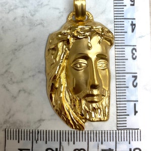 Big Jesus Head Pendant, 40MM, 18K Solid Gold, Religious Jewelry Pendant, Gift For Dad , Birthday Gift Men,  for Men