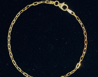 Bracciale a graffetta in oro 10 carati, catena con taglio a diamante, bracciale robusto in oro, regalo di compleanno per donne,