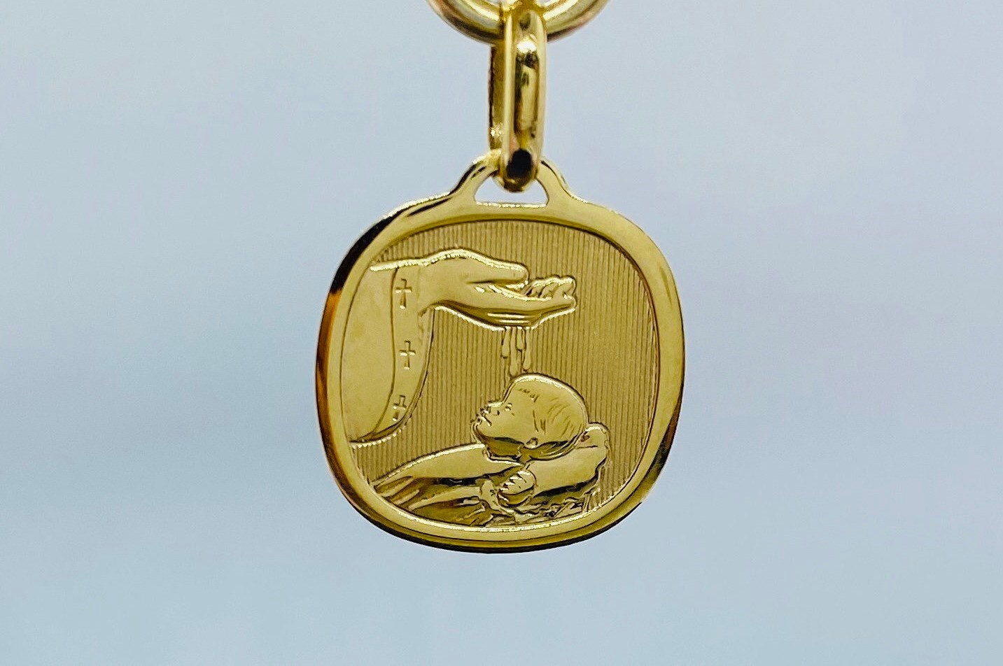 Baptism Pendant 10K 14K 18K Solid Gold Baptism Necklace | Etsy