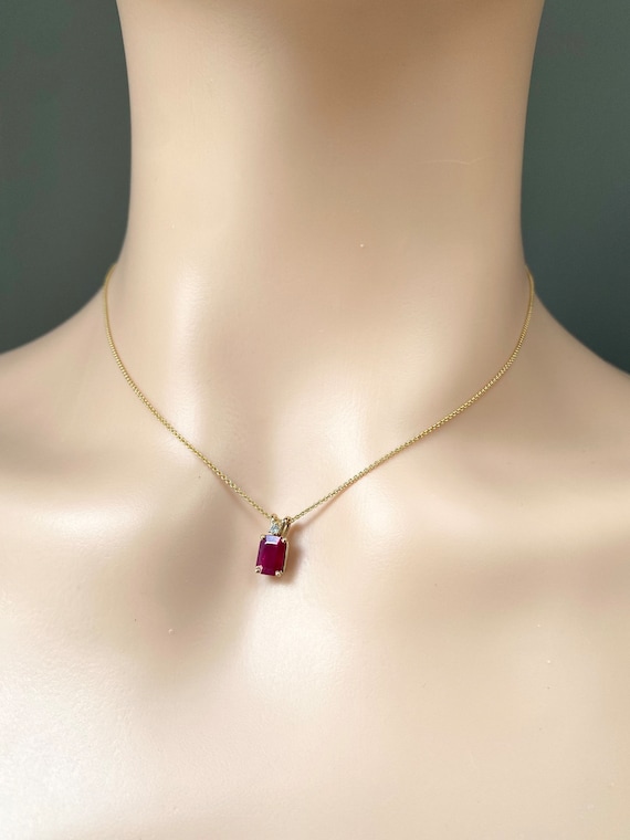 22 carat gold ruby necklace with pendant studded with rubies of different  shapes from Prem…