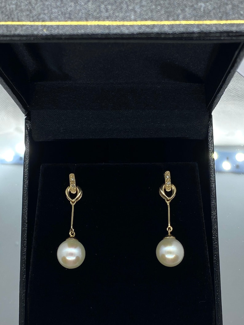 Pearl Jewerly Bride 14K Solid Gold Japanese Pearl Set Japanese Pearl Earrings Mother\u2019s Day Birthday Gift June Birthstone