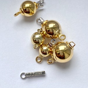 18K Smooth Pearl Clasps, Gold Necklace Clasp, Gold Bracelet Clasp, For Jewelry Supplies