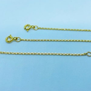 14k Gold Rolo Chain Extender, Real Yellow Gold Necklace Bracelet Extension  Rolo Chain, Removable Real Gold Rolo Chain, Adjustable Extender 