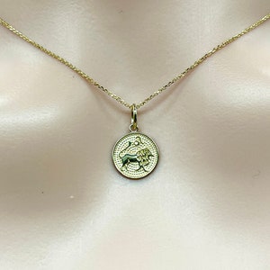 Leo Zodiac Sign Pendant, 10K Solid Gold Leo Necklace, Small Lion Gold Pendant, Perfect Gift for July 23- Aug 22 Birthdays