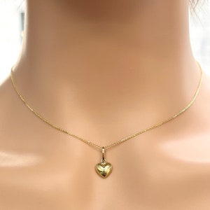 Heart Gold Necklace, 10K Solid Gold, Dainty Necklace for Women, Birthday Gift Women, Gift for Teenage Girl, Valentine’s for Women