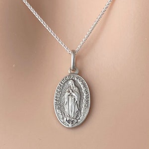 Colgante de la Virgen de Guadalupe, 16 mm, plata de ley 925, hecho en Italia, collar religioso, regalo de cumpleaños para mujer, regalo para el Día de la Madre.