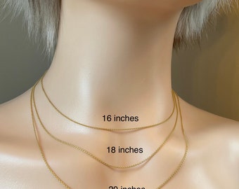 Cable Gold Chain, 1.15mm, 10K 14K 18K Solid Italian Gold, Thin But Sturdy, Best Seller Chain, Everyday Jewelry, Birthday Gift for Women