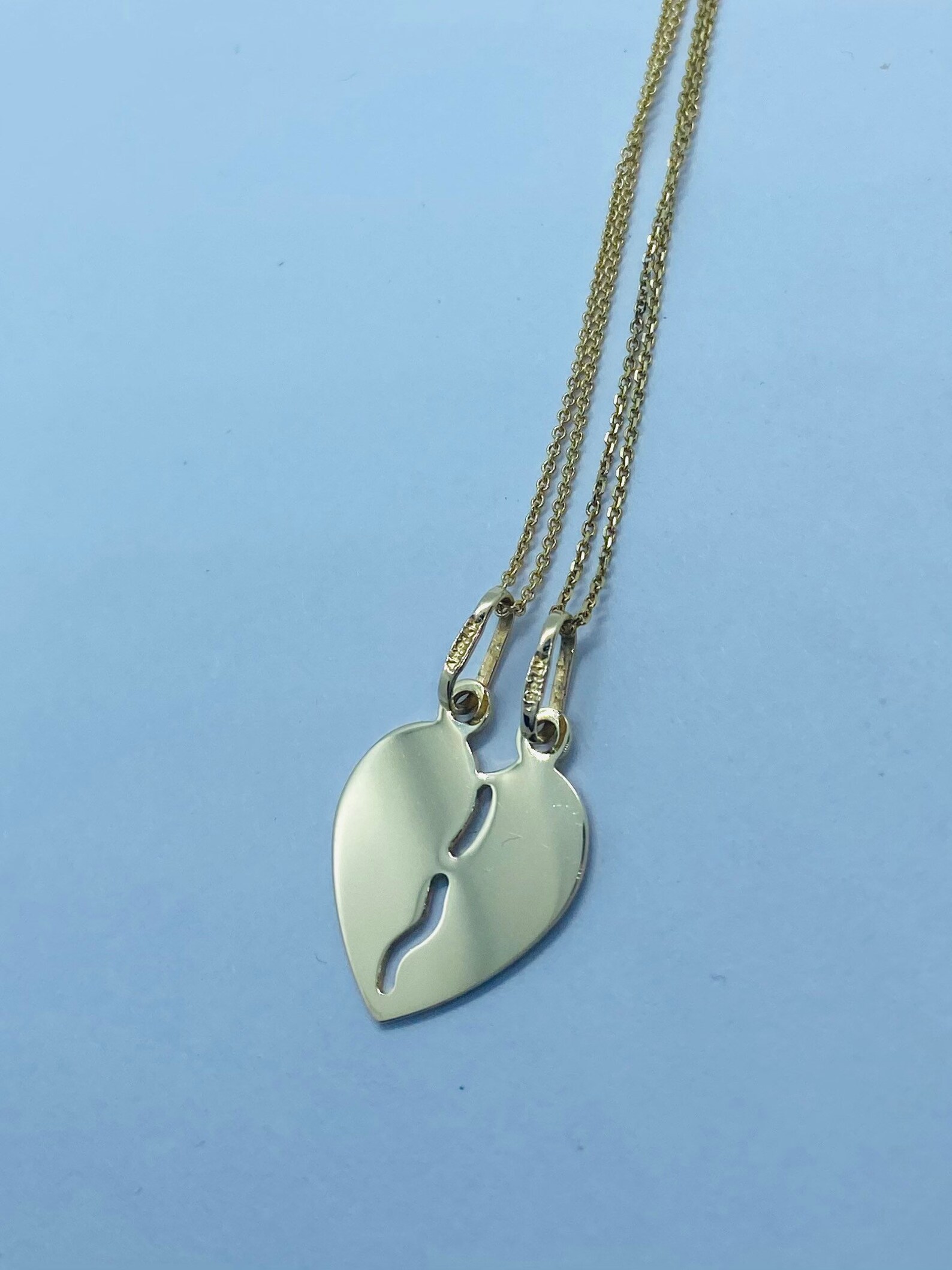 Gold Breakable Heart Pendant Sweetheart Necklace 14K Solid Etsy
