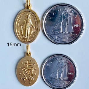 Our Lady Of The Miraculous, 8mm-21mm, 10K 14K 18K, Virgin Mary Pendant, Mama Mary Medal, Birthday Gift for Women, Mothers Day Gift image 5