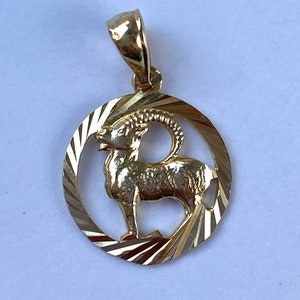 Capricorn Zodiac Pendant, 10K Solid Yellow Gold Capricorn Necklace, Birthday Gift for Dec 22- Jan 21, Birthday Gift for Women