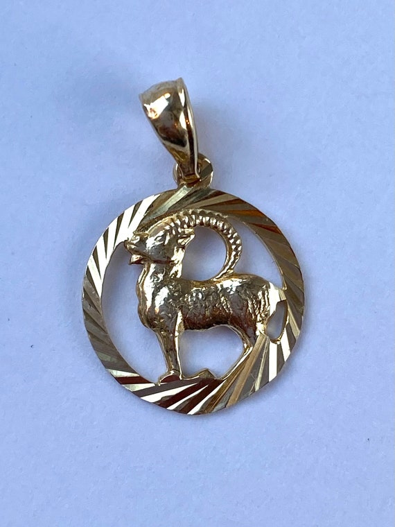 Capricorn Zodiac Pendant 10K Solid Yellow Gold Capricorn Necklace