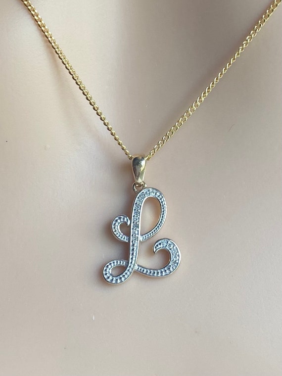 0.03CT DIAMOND NECKLACE - INITIAL L – Shy Creation