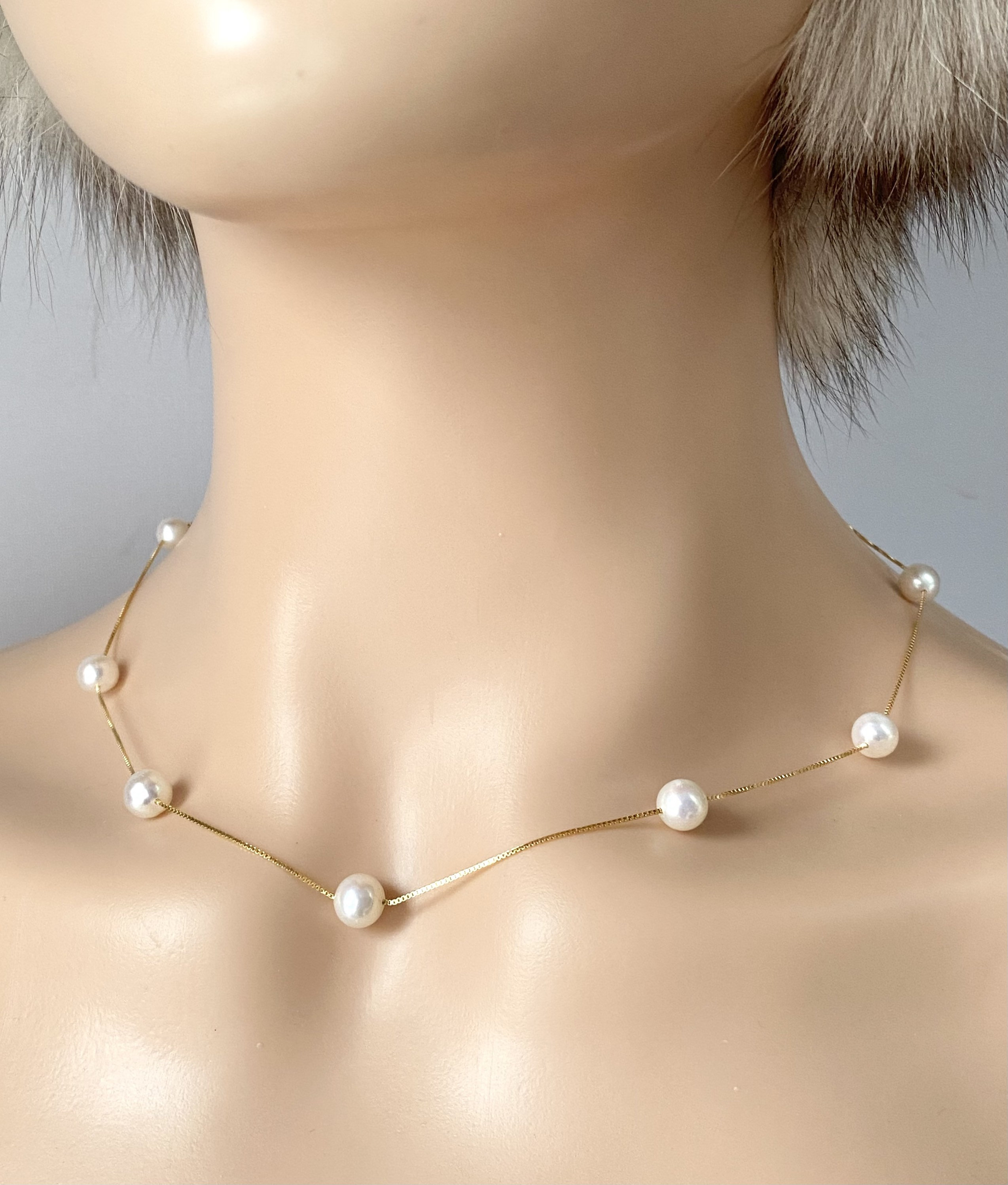 ★MIDNIGHT MOMENT.★ soak pearl necklace gold Designer fashion, Seoul-fully created | W Concept